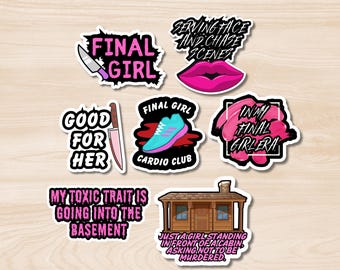 Horror Final Girl Sticker Bundle: Pick 3 Funny Slasher Movie Stickers