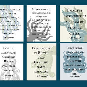 H.P. Lovecraft Digital Download - Call of Cthulhu, Lovecraftian Horror, Eldritch Wall Art for DND Fans - 10 Pack Bundle