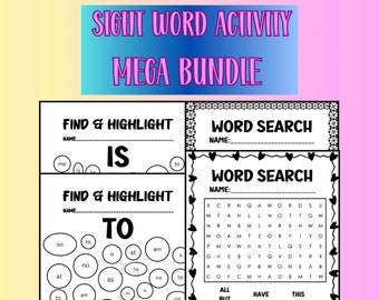 Sight Word Activity Busy Pack/Bundle | Word Search & Fun Vocabulary Activities | Preschool - 2nd Grade Printables