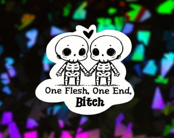 One Flesh One End Vinyl Sticker | Gideon The Ninth Inspired Book Sticker | Sapphic Sticker | Gideon Nav Harrow the Ninth Locked Tomb Series