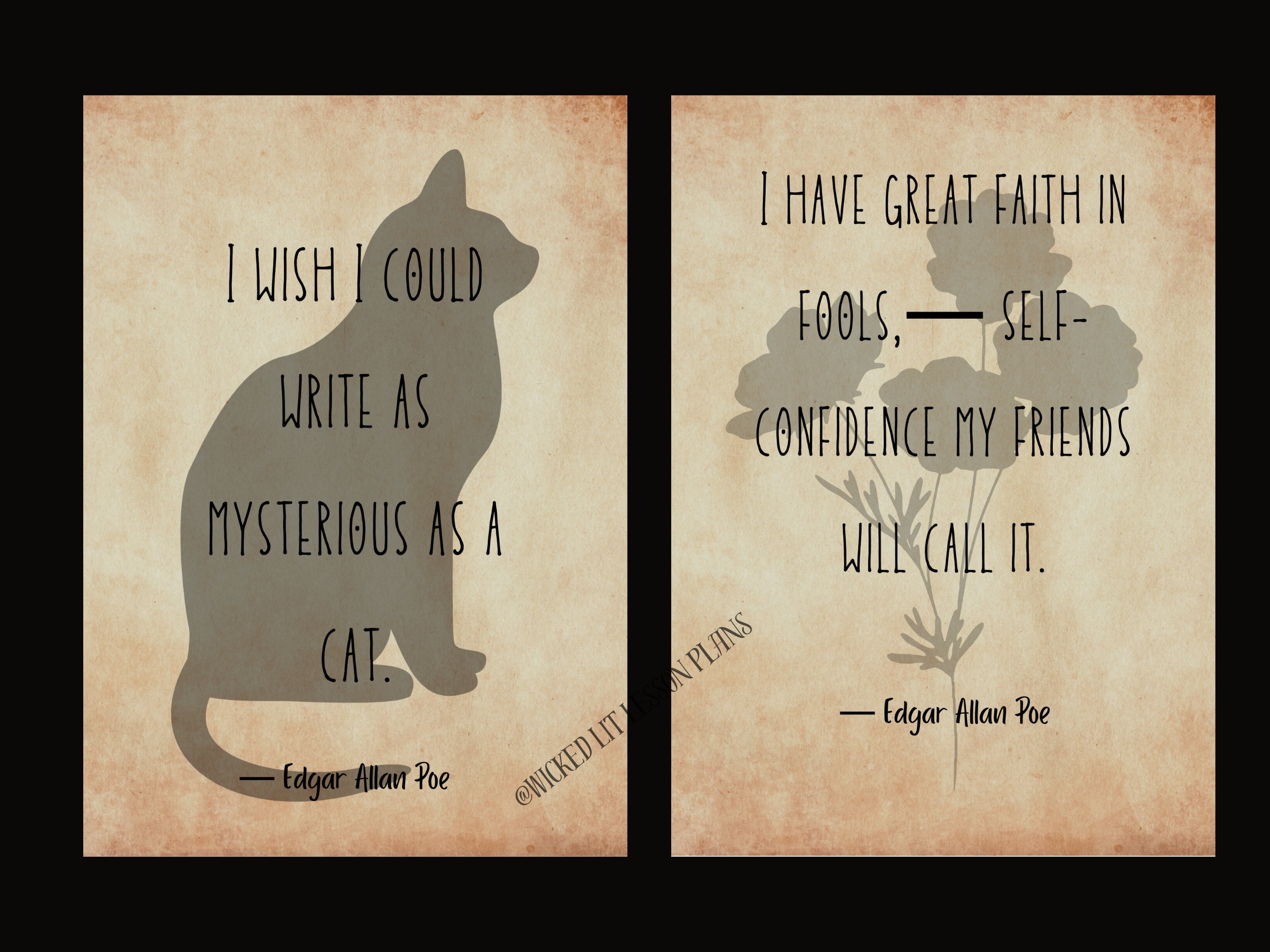 Edgar Allan Poe Quote Bundle - Macabre Gothic Romance Digital Print ...