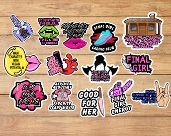 Horror Final Girl Sticker Bundle: Pick 3 Funny Slasher Movie Stickers