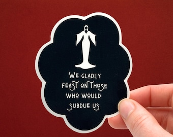 Morticia Addams Sticker, 90s Movie The Addams Family Gothic Art, Empowering Rage, Laptop and Water Bottle Sticker