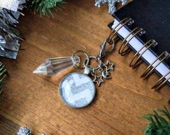 Silver Moon and Stars Planner Charm