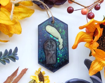 Spooky Ghost Glow in the Dark Halloween Ornament