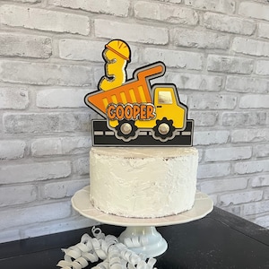 Construction Birthday Party Cake Topper|Personalized Construction Cake Topper|Construction Theme Birthday|Dump Truck Cake Topper|Cake Topper