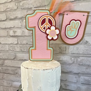 Groovy Cake Topper, Groovy Smash Cake, 1st Birthday Smash Cake, 1st Birthday Party, Groovy Hippie 70&#39;s Birthday Cake,  Groovy Birthday