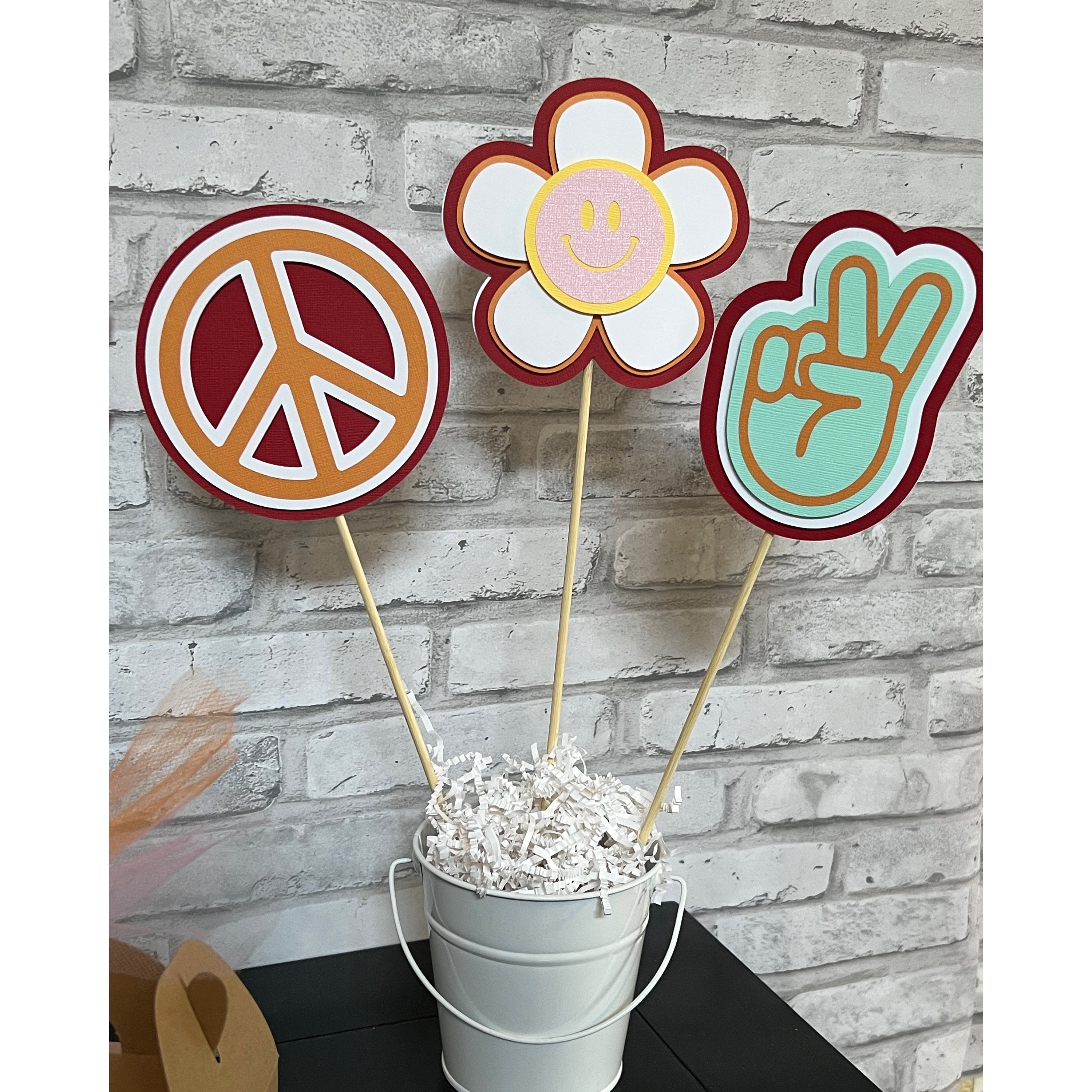 Groovy Party Centerpiece Hippie Party Centerpiece 70s Party Centerpiece Kids Birthday Party Groovy Birthday Decor
