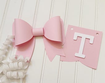 Pink Bow Birthday Banner|Personalized Bow Banner|Bow 1st Birthday Banner|Bow Birthday Banner|Coquette Bow Birthday