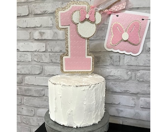 Minnie Cake Topper, Minnie Smash Cake, 1st Birthday Party, Minnie Birthday Cake,  Minnie Birthday Decorations