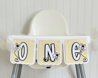 Bee High Chair Banner|First Bee-Day Banner|Bee Birthday High Chair Banner|Happy Bee Day Banner|Bee Birthday Banner|Custom Bee Banner