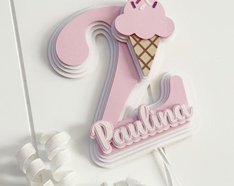 Sweets Personalized Cake Topper|Donut Birthday Cake Topper|Ice Cream Birthday Party|Sweets Birthday|Two Sweet Birthday|Birthday Cake Topper