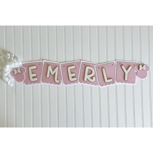 Minnie Personalized Name Banner in Pink|Minnie Birthday Banner|Birthday Minnie in Pink|Minnie Birthday|Minnie 1st Birthday Banner