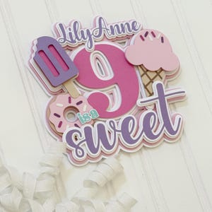 Sweets Personalized Cake Topper|Donut Birthday Cake Topper|Ice Cream Birthday Party|Sweets Birthday|Two Sweet Birthday|Birthday Cake Topper