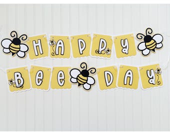 Happy Bee Day Banner|Bee Day Banner|Happy Bee Day|Bee Birthday Banner|Happy Birthday Banner|First Bee Day Banner|Sweet As Can Bee Banner