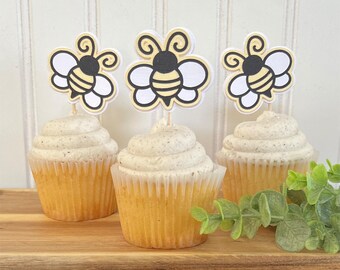 Bee Cupcake Toppers|Bee Birthday Cupcake Topper|Bee Baby Shower Cupcake Toppers|Bee Baby Shower|Bee Birthday Decor|Mama to Bee|Happy Bee Day