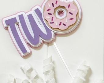 Two Sweet Donut Cake Topper|Donut Birthday Cake Topper|Donut Birthday Party|Sweets Birthday|Two Sweet Birthday|2nd Birthday Cake