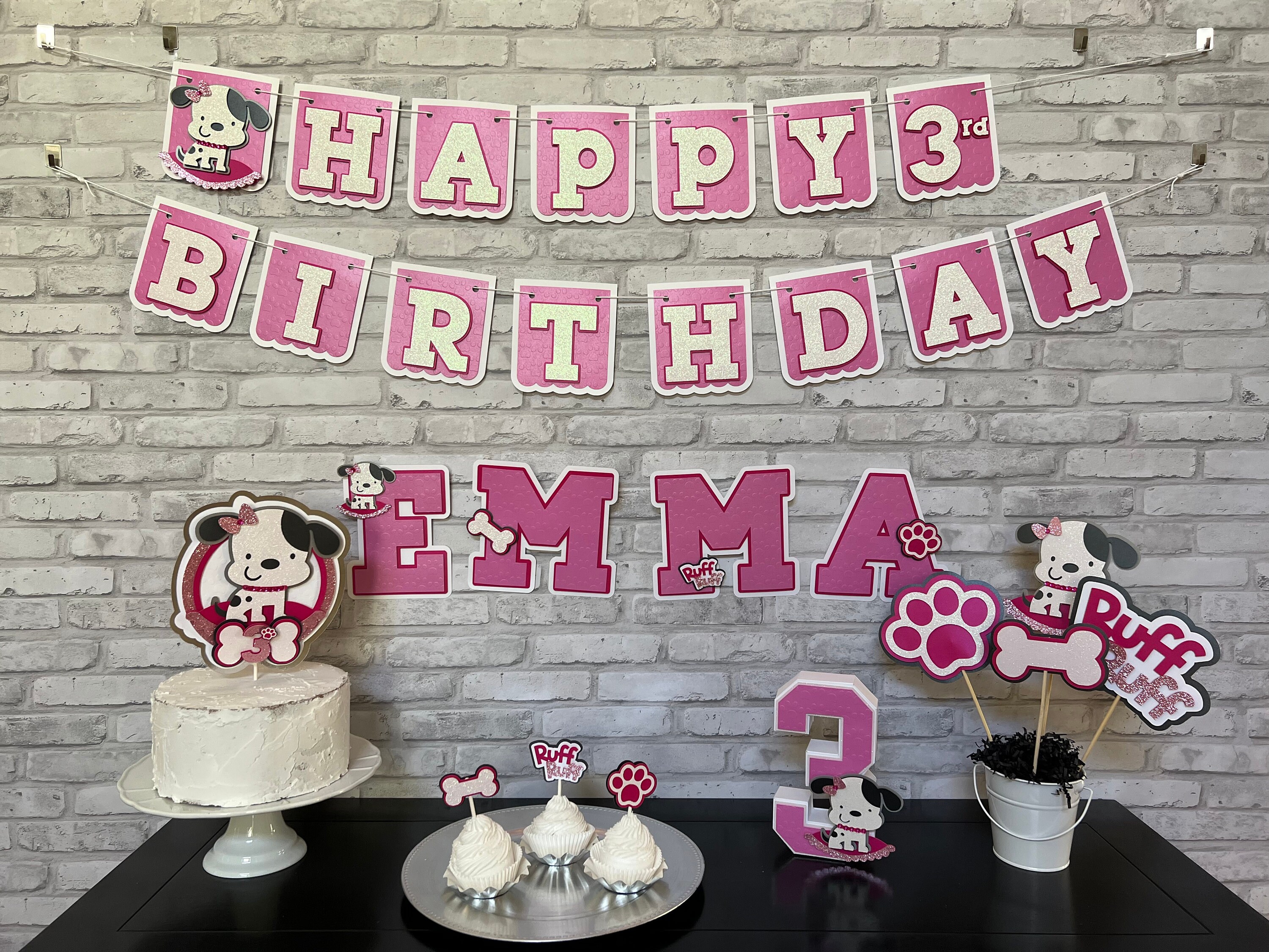 Puppy Cake Topper Pink/dog Cake Topper/puppy Cake Decor/cake - Etsy
