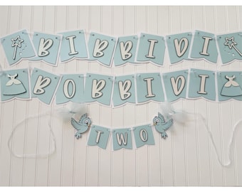Princess Birthday Banner|Bibbidi Bobbidi Two|Princess Birthday Banner|2nd Birthday Banner|Cinderella Party Banner|Princess High Chair Banner