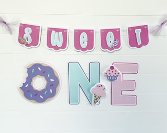 Sweet One Birthday Banner|Ice Cream Birthday Banner|Sweet One Donut Banner|Donut Birthday Banner|Cupcake Birthday Banner|Sweet One Birthday