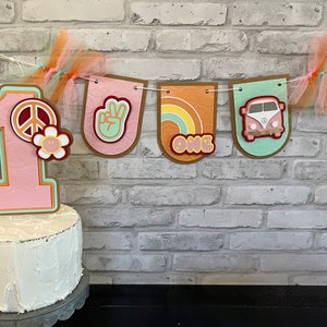 Groovy High Chair Banner, 70&#39;s Banner,  Groovy Birthday Banner, Groovy Birthday Decor, Groovy Party, Kids Birthday Party