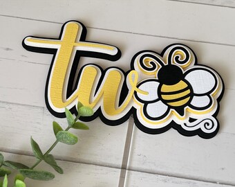 Bee Birthday Cake Topper|Two Bee Cake Topper|Two Cake Topper|Bee Day Cake Topper|Happy Bee Day Cake Topper|Bee Birthday Party|Two Bee Day