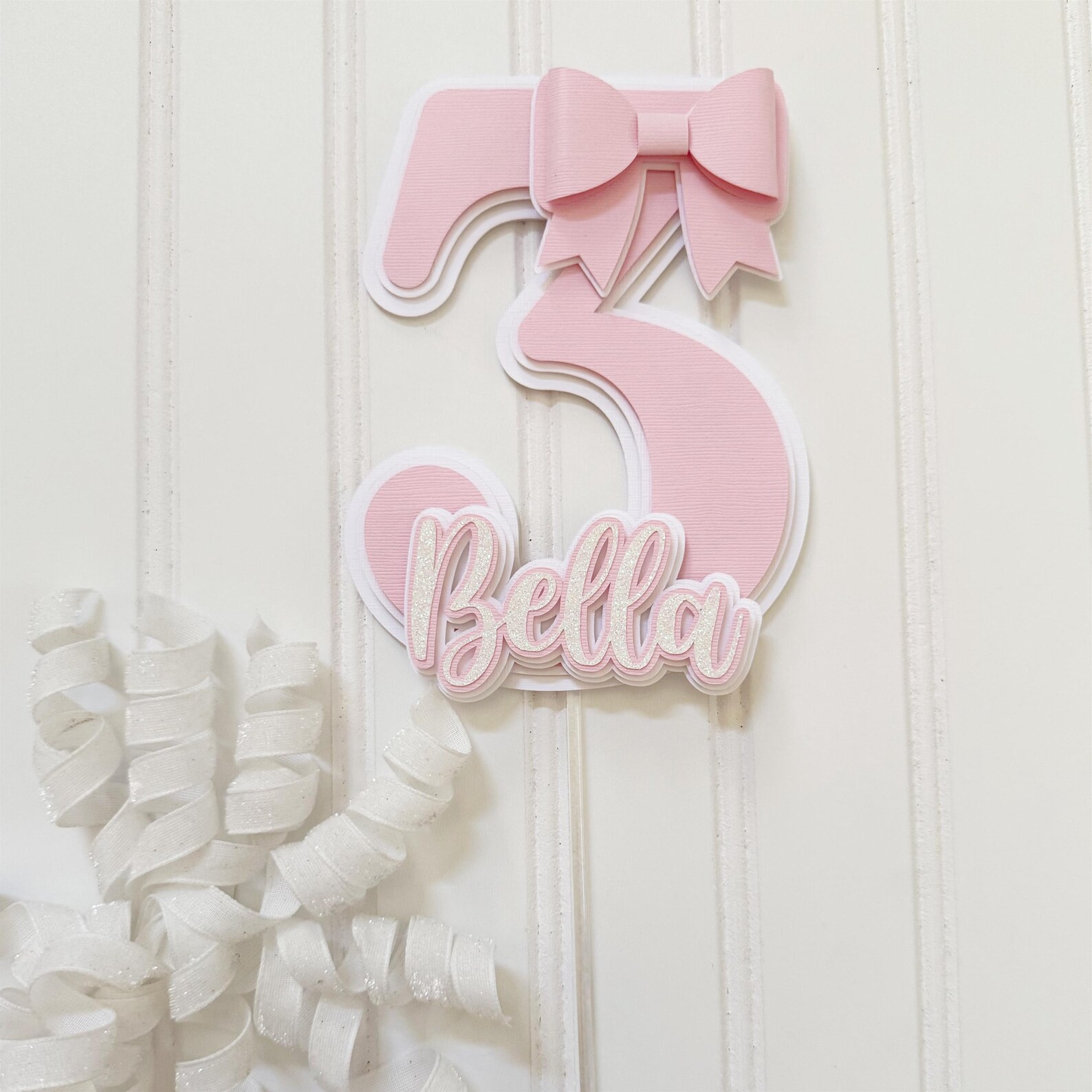 Pink Bow Cake Topper|bow Topper|bow 1st Birthday Cake|bow Birthday ...