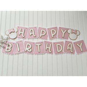 Minnie Birthday Banner in Pink|Pink Mouse Banner|Birthday Minnie|Minnie Pink Birthday|Minnie Birthday Banner|Happy Birthday Banner