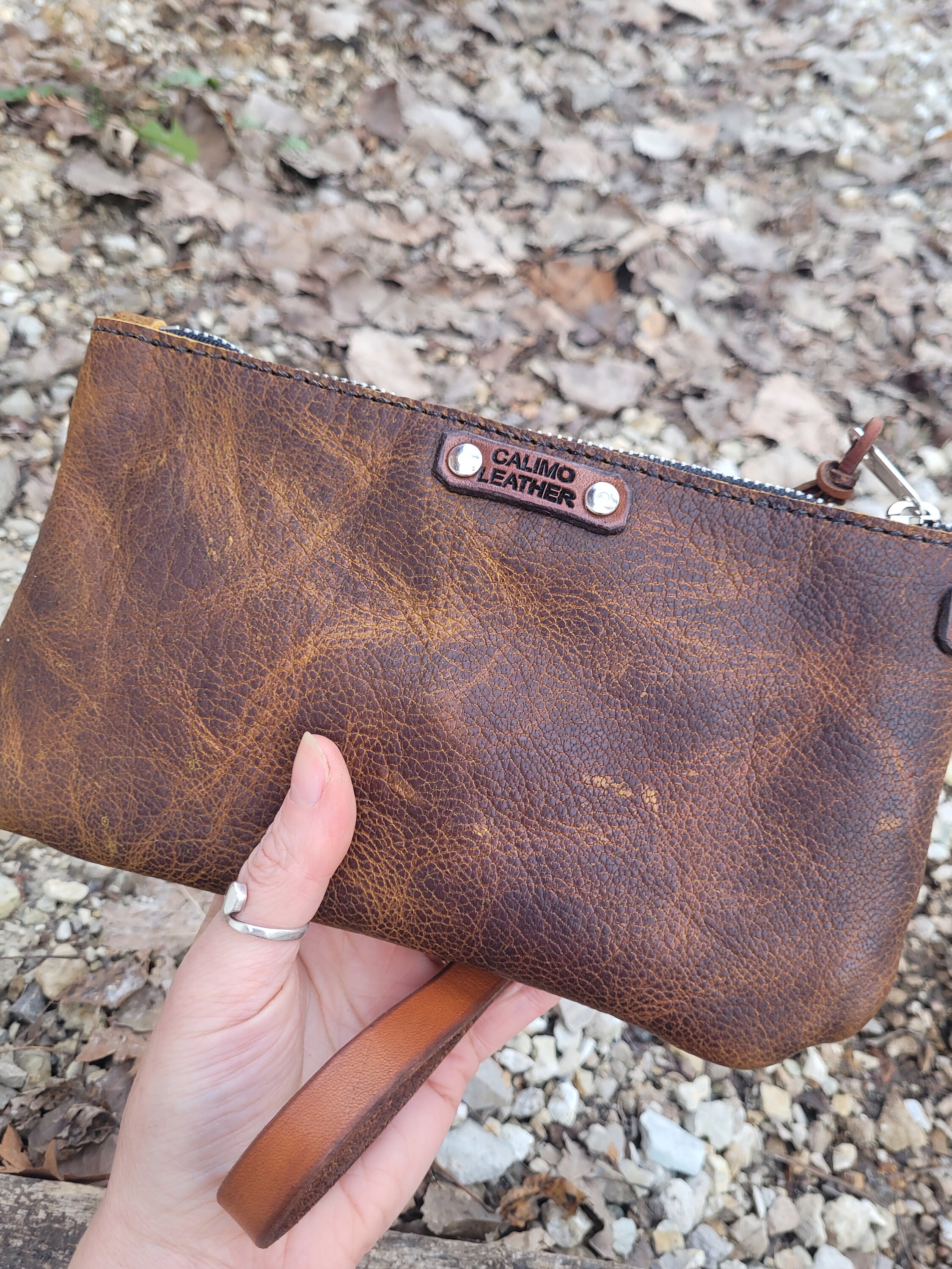GF Leather Woven Envelope Clutch