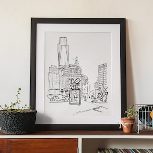 Philadelphia Love Park Sketch Art Print, Philly Love Statue, JFK Park, Philadelphia Gift, Art Gift, Gifts under 15, For Her, For Him