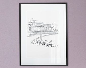 Lexington Keeneland Sketch Art Print, Lexington Art, Keeneland Horse Race Print, Lexington Gift, Art Gift, Gifts under 15, For Her, For Him