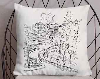 San Francisco Lombard Street Accent Pillow, San Francisco Throw Pillow, California Decorative Pillow, Boho Pillow, SF Gift, For Her, For Him