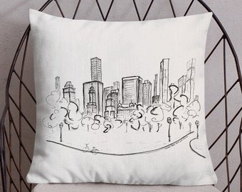 Central Park Accent Pillow, Manhattan Throw Pillow, NYC Decorative Pillow, Boho Art Pillow, New York Gift, For Her, For Him