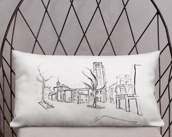 Venice Piazza Accent Pillow, Venice Campo Throw Pillow, Italy Decorative Pillow, Venice Boho Art Pillow, Venice Gift, For Her, For Him