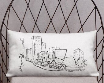 LA Accent Pillow, Los Angeles Throw Pillow, California Decorative Pillow, Walt Disney Concert Hall, LA Gift, For Her, For Him