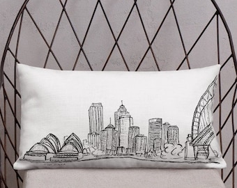 Sydney Skyline Accent Pillow, Sydney Australia Throw Pillow, Sydney Decorative Pillow, Sydney Gift, For Her, For Him