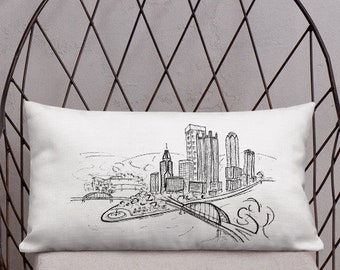 Pittsburgh Skyline Accent Pillow, Pittsburgh PA Throw Pillow, Golden Triangle Decorative Pillow, Pittsburgh Gift, For Her, For Him