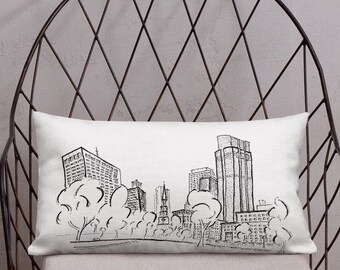 Boston Common Accent Pillow, Boston MA Throw Pillow, Boston Park Decorative Pillow, Boston Boho Decor, Boston Gift, For Her, For Him