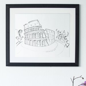 Colosseum Sketch Art Print, Rome Architecture, Italy Print, Rome Gift, Italy Gift, Art, Gift, Gifts under 15, For Her, For Him