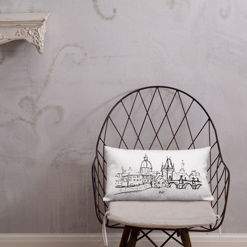 Prague Charles Bridge Accent Pillow Czech Republic Throw Etsy