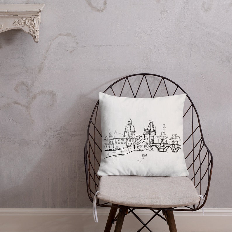 Prague Charles Bridge Accent Pillow Czech Republic Throw Etsy