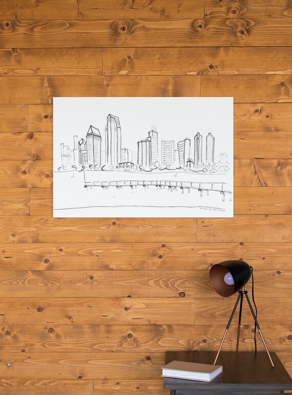 San Diego Skyline Canvas Wall Art San Diego Beach Canvas Art Etsy