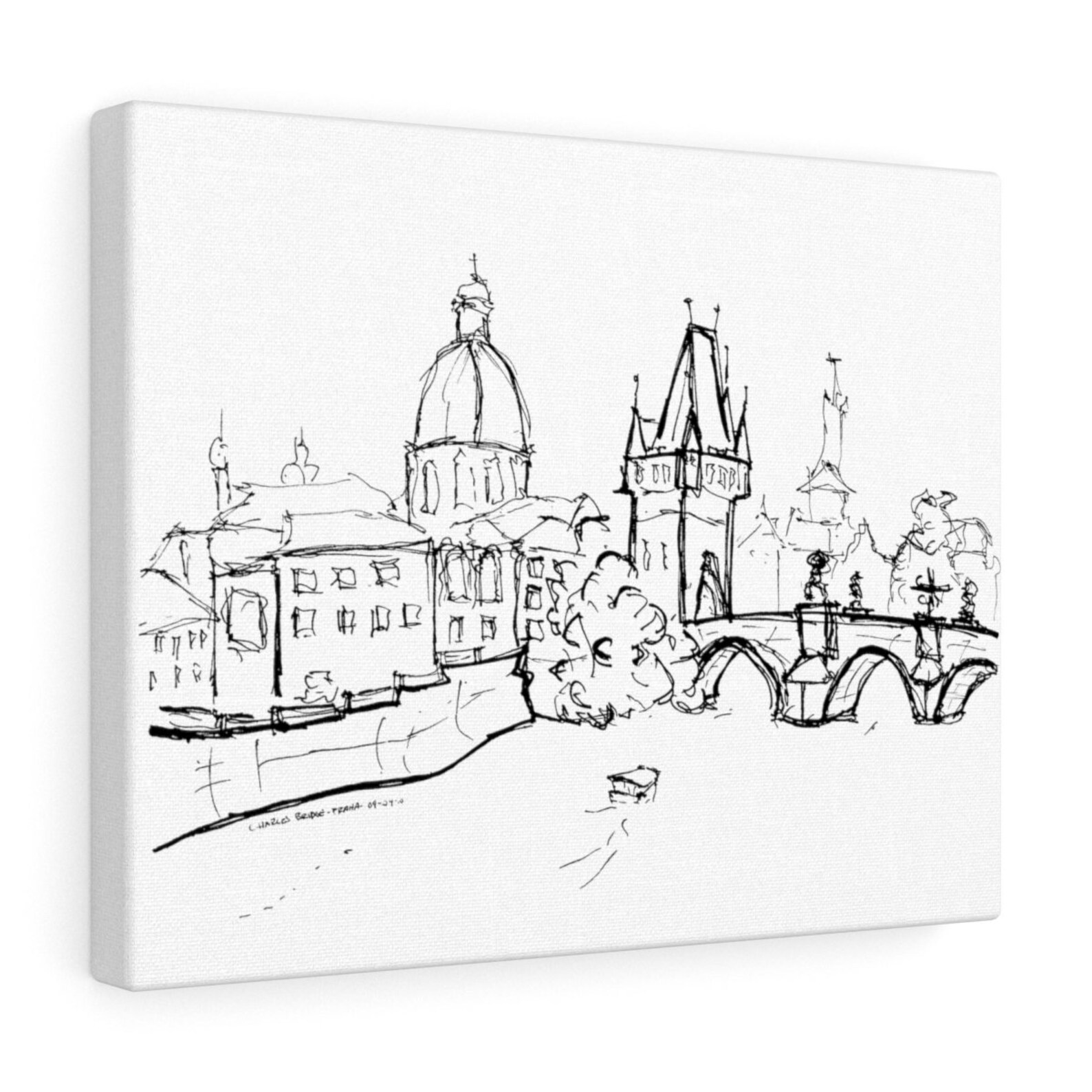 Prague Charles Bridge Canvas Wall Art Prague Skyline Canvas Etsy