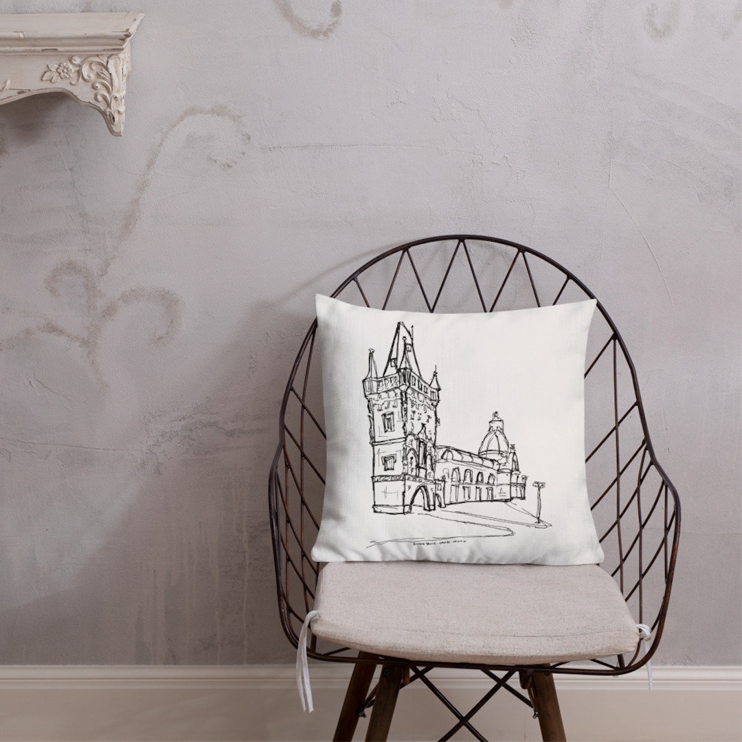 Prague Powder Tower Accent Pillow Powder Gate Throw Pillow Etsy
