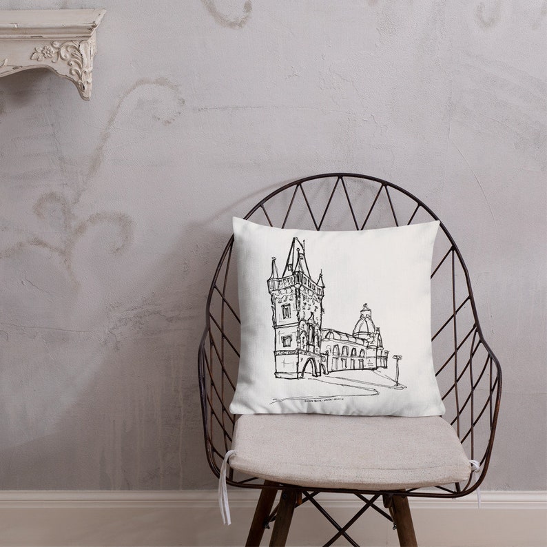 Prague Powder Tower Accent Pillow Powder Gate Throw Pillow Etsy