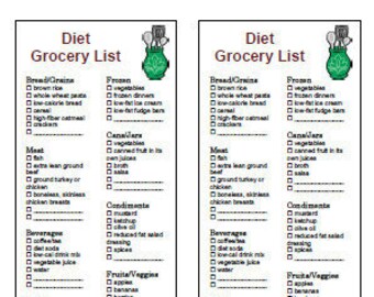 low sodium grocery list printable instant download etsy