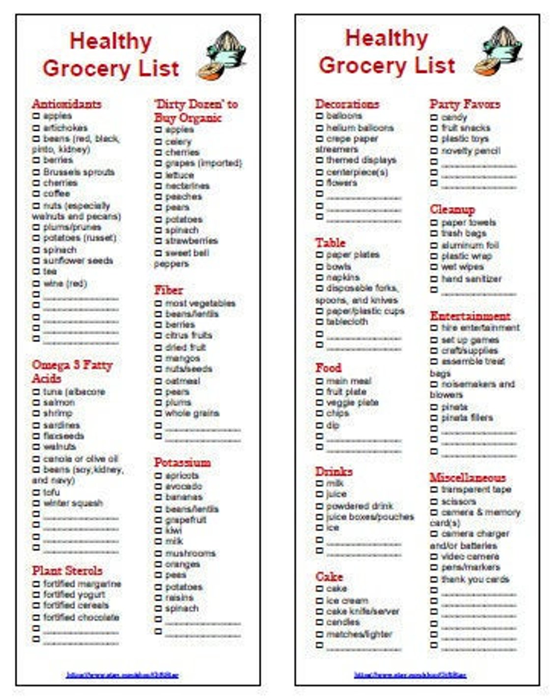 healthy food grocery shopping list printable pdf etsy