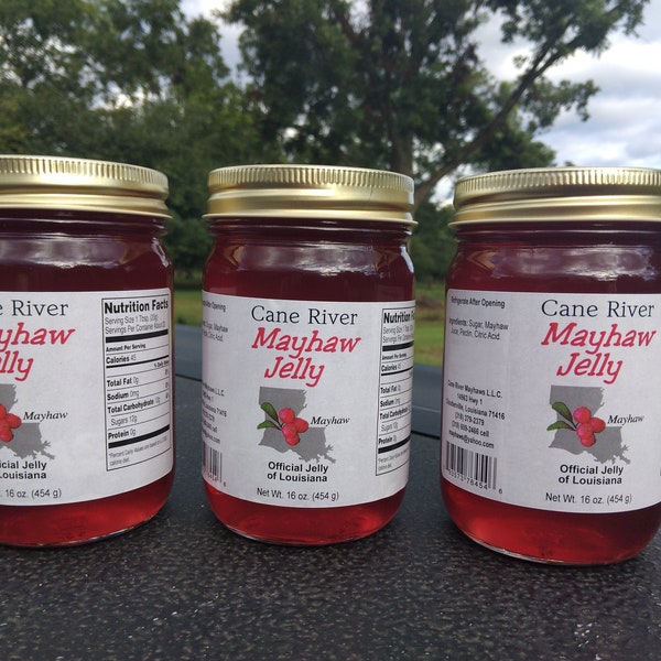 3 jars Mayhaw Jelly // FREE SHIPPING in USA // Official Jelly ,of Louisiana 36 Dollars