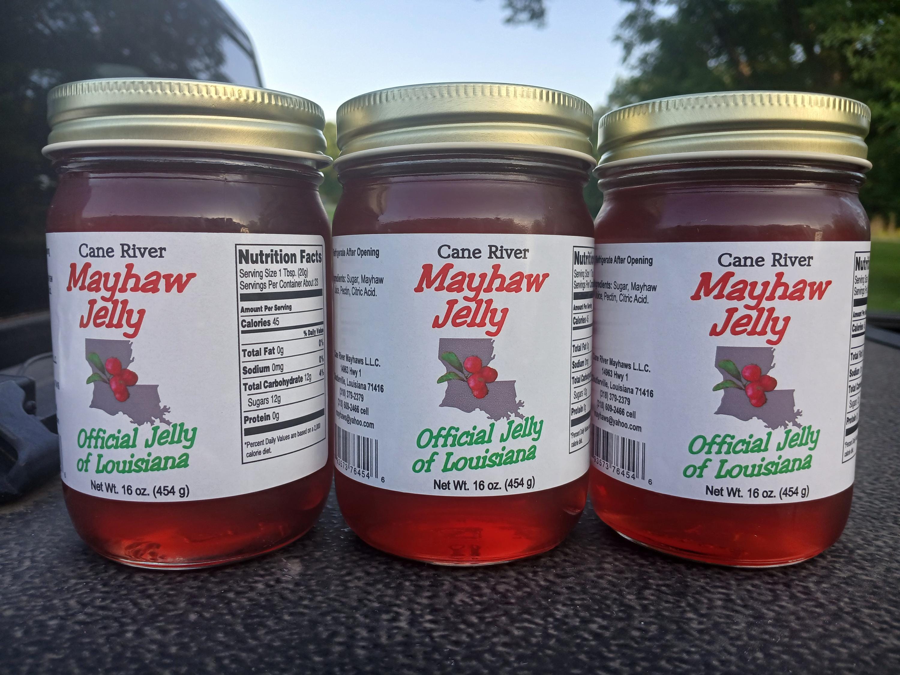3 jars Mayhaw Jelly // FREE SHIPPING in USA // Official Jelly ,of Louisiana 36 Dollars