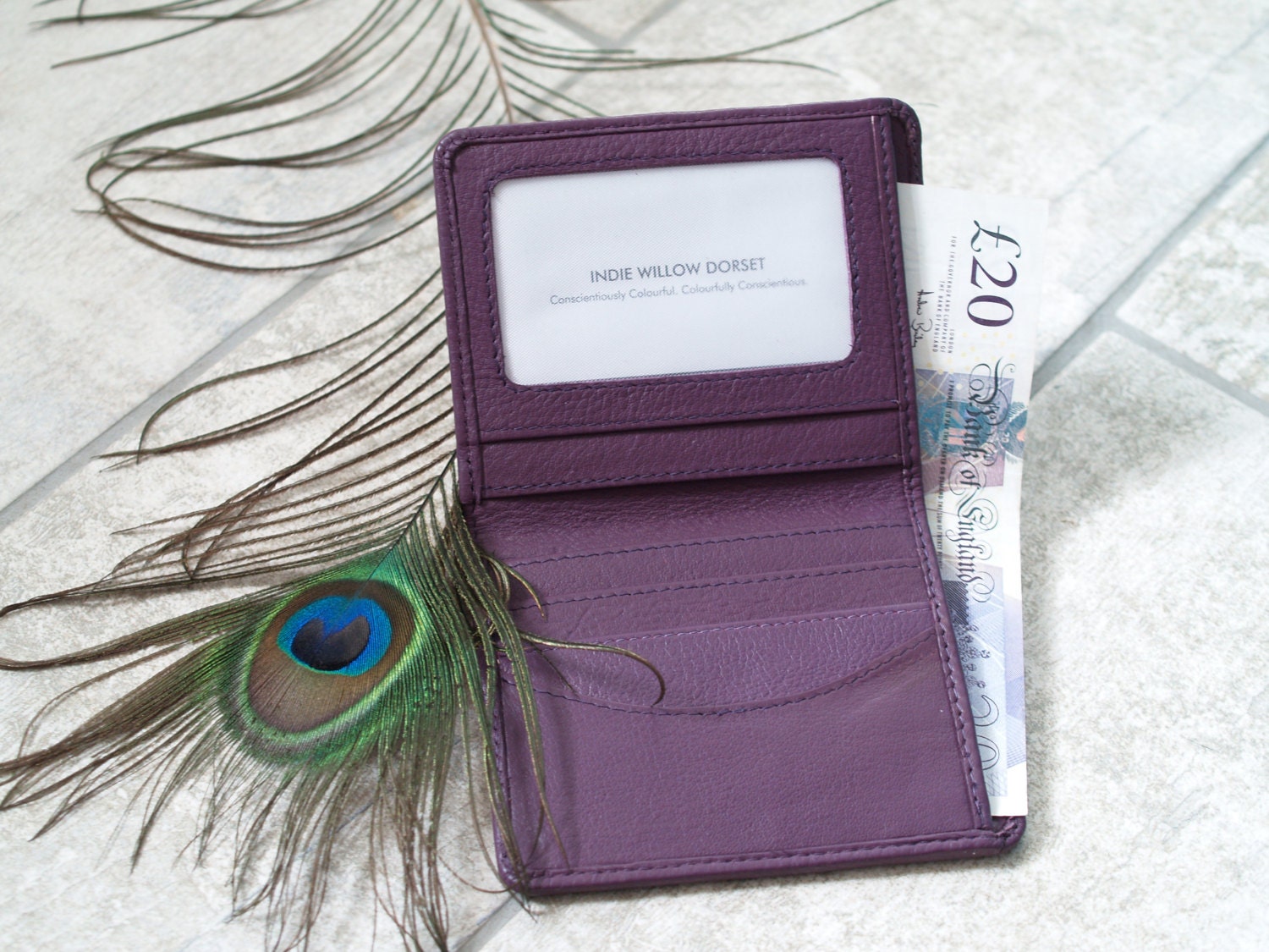 Purple Leather Billfold Wallet Purple Leather Wallet Purple Etsy